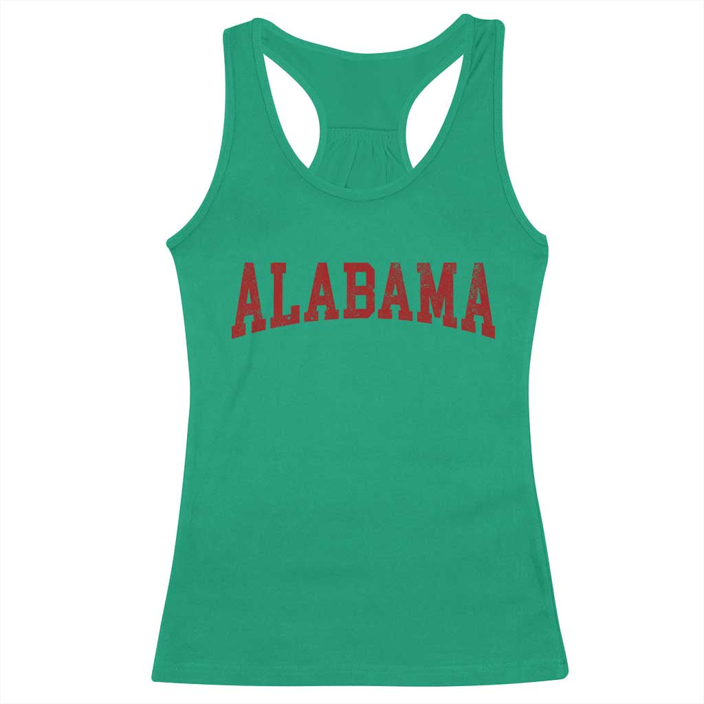 Alabama Fan Racerback Tank Top Red Bold Sport State Letters Game Day