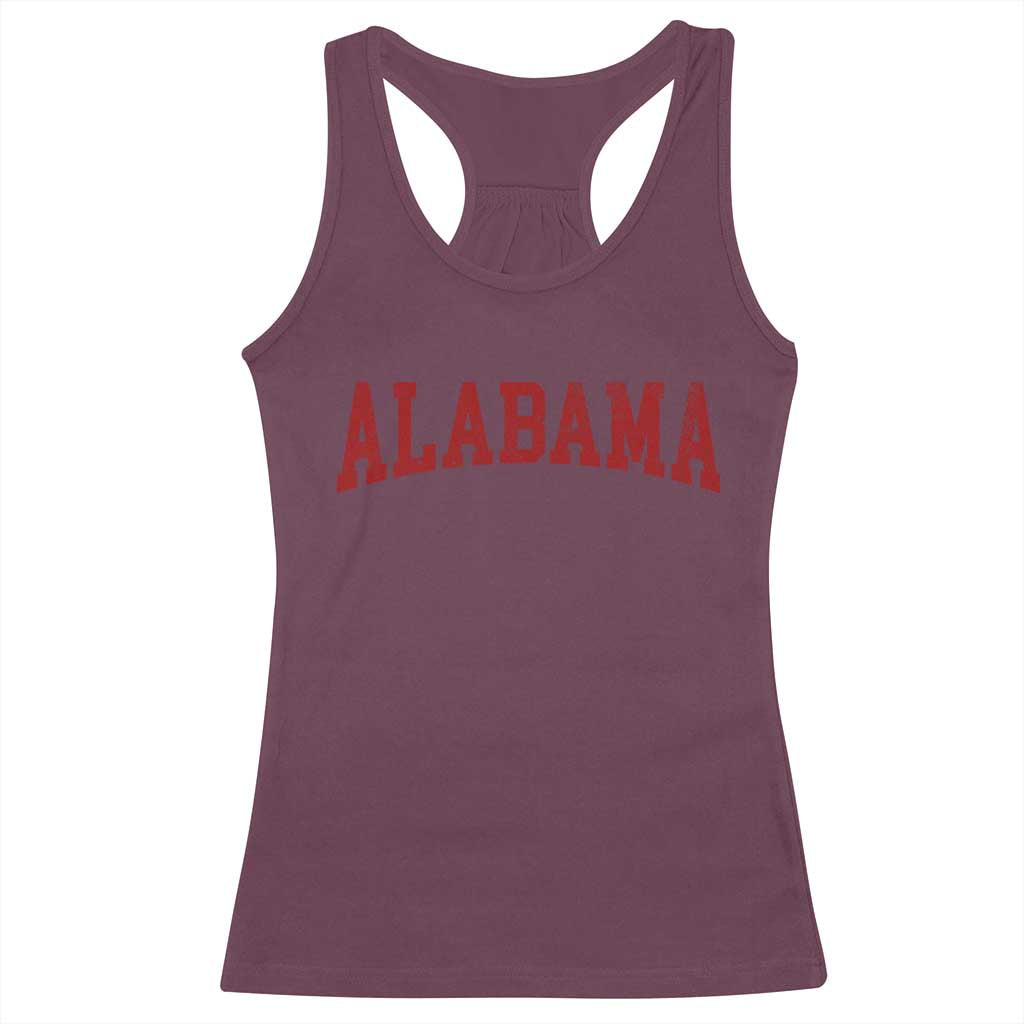 Alabama Fan Racerback Tank Top Red Bold Sport State Letters Game Day