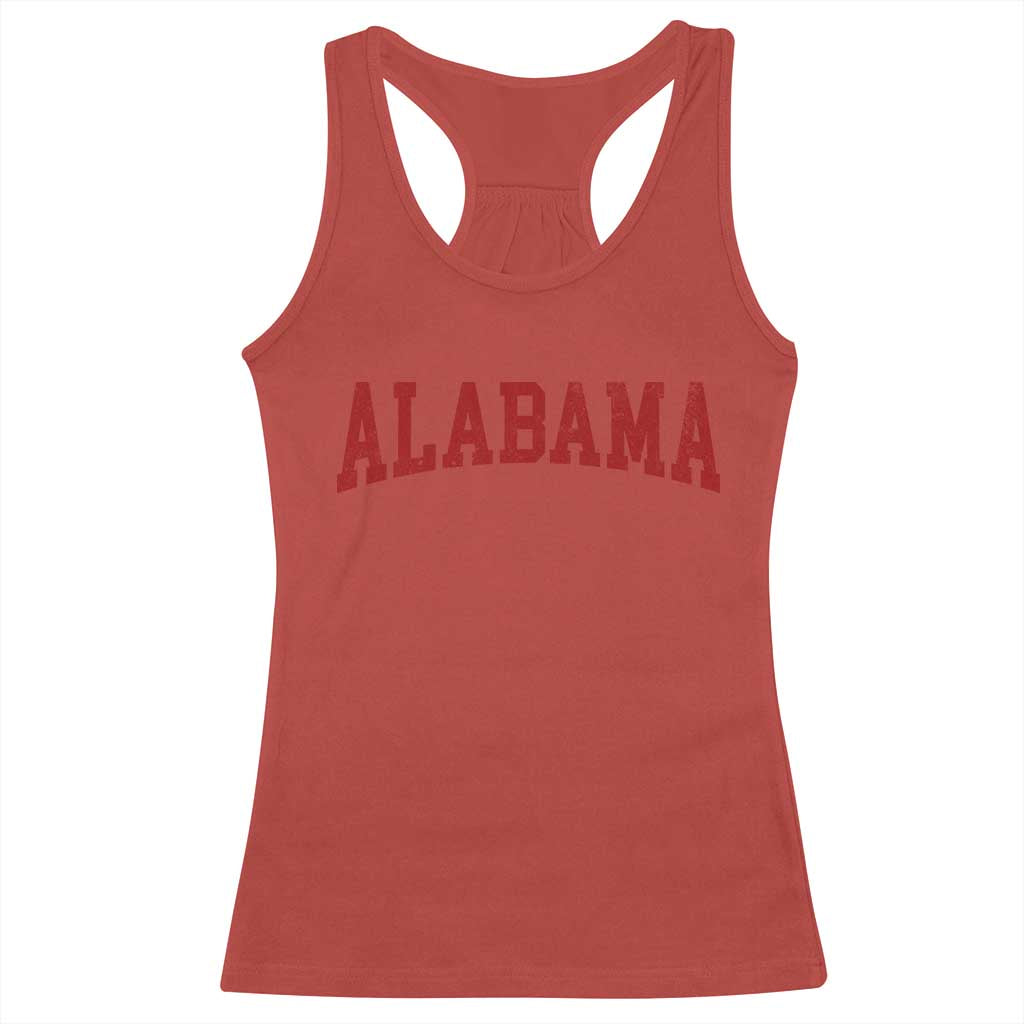 Alabama Fan Racerback Tank Top Red Bold Sport State Letters Game Day