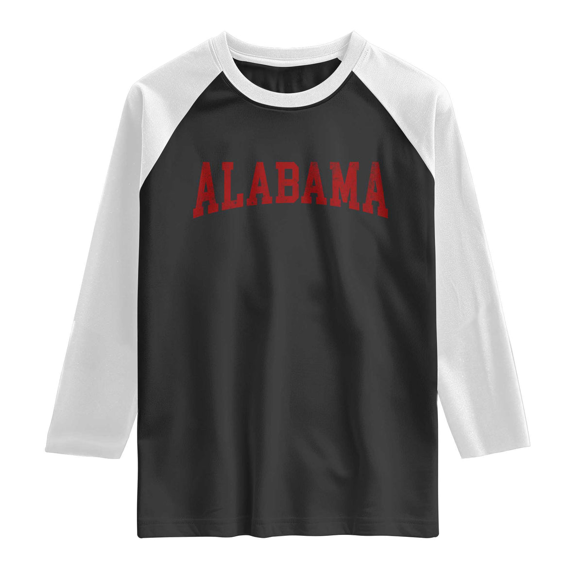 Alabama Fan Raglan Shirt Red Bold Sport State Letters Game Day