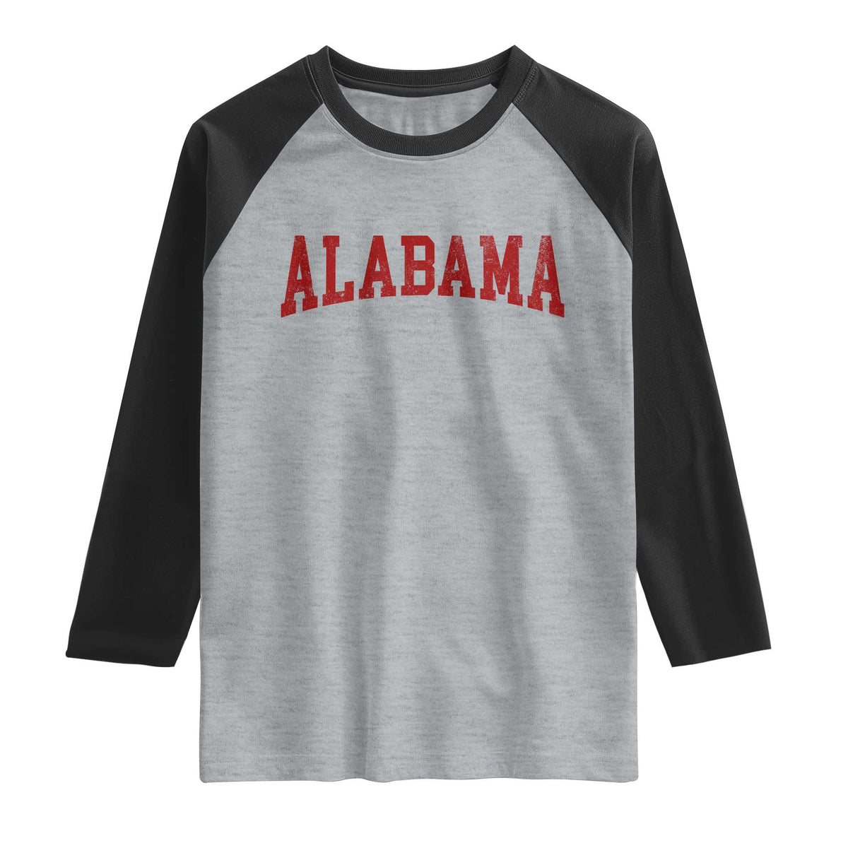 Alabama Fan Raglan Shirt Red Bold Sport State Letters Game Day