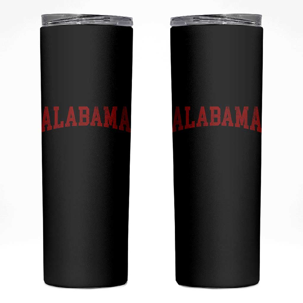Alabama Fan Skinny Tumbler Red Bold Sport State Letters Game Day