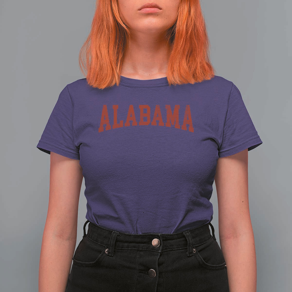 Alabama Fan T Shirt For Women Red Bold Sport State Letters Game Day