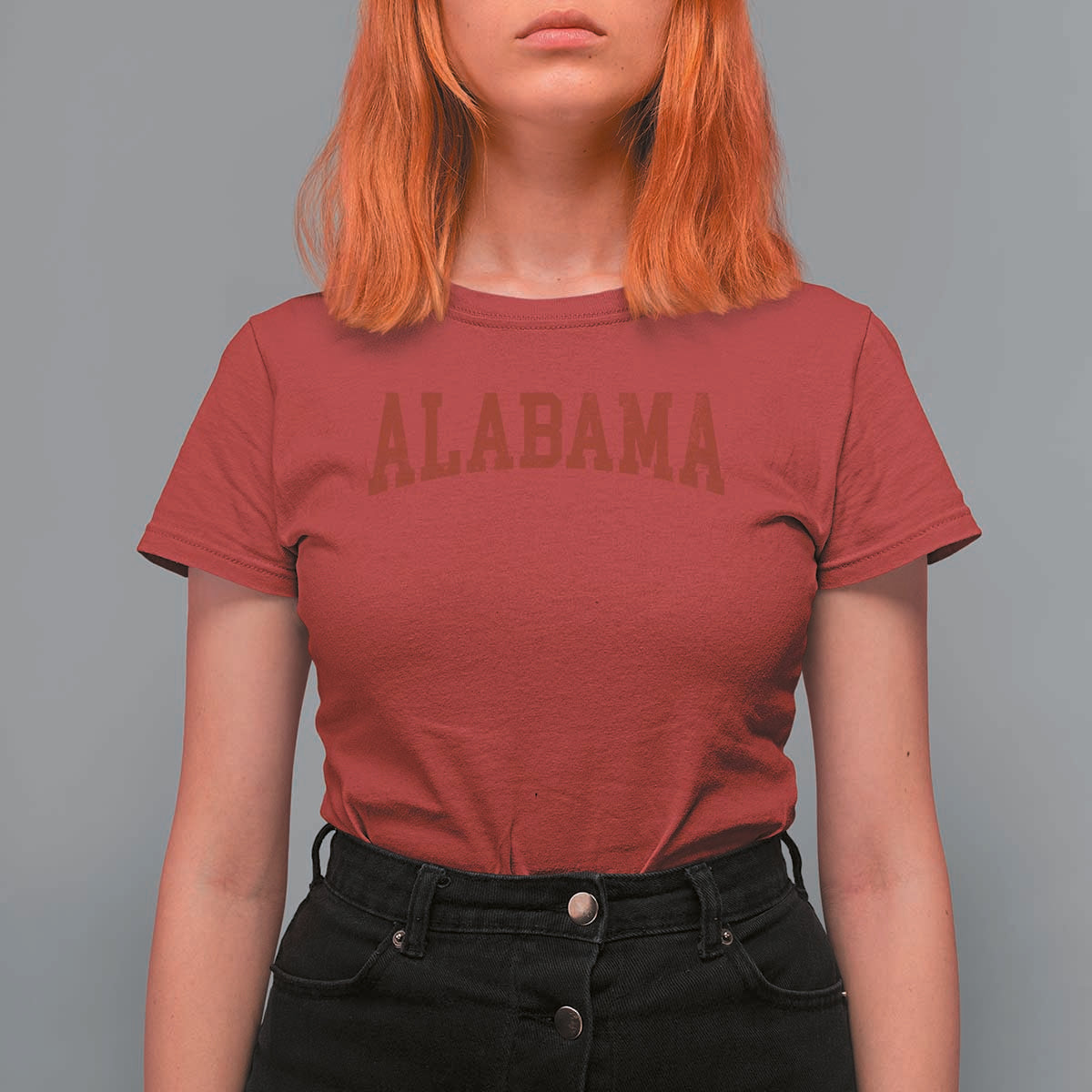 Alabama Fan T Shirt For Women Red Bold Sport State Letters Game Day