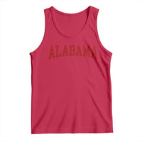 Alabama Fan Tank Top Red Bold Sport State Letters Game Day