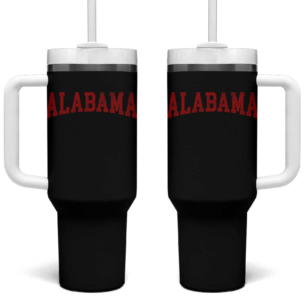 Alabama Fan Tumbler With Handle Red Bold Sport State Letters Game Day