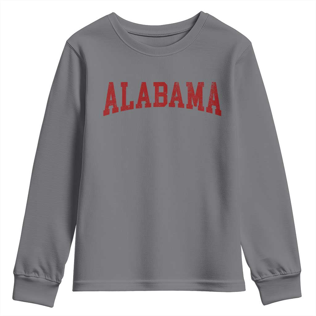 Alabama Fan Youth Sweatshirt Red Bold Sport State Letters Game Day