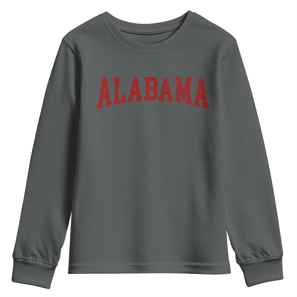 Alabama Fan Youth Sweatshirt Red Bold Sport State Letters Game Day