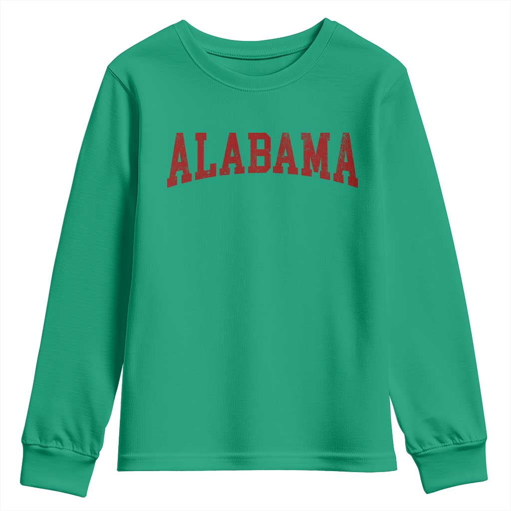 Alabama Fan Youth Sweatshirt Red Bold Sport State Letters Game Day