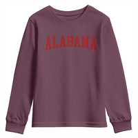 Alabama Fan Youth Sweatshirt Red Bold Sport State Letters Game Day