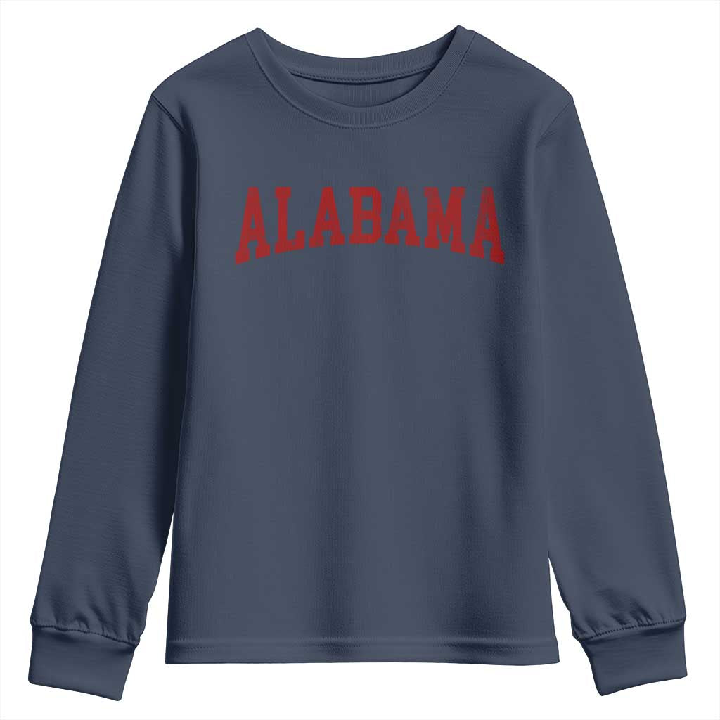 Alabama Fan Youth Sweatshirt Red Bold Sport State Letters Game Day