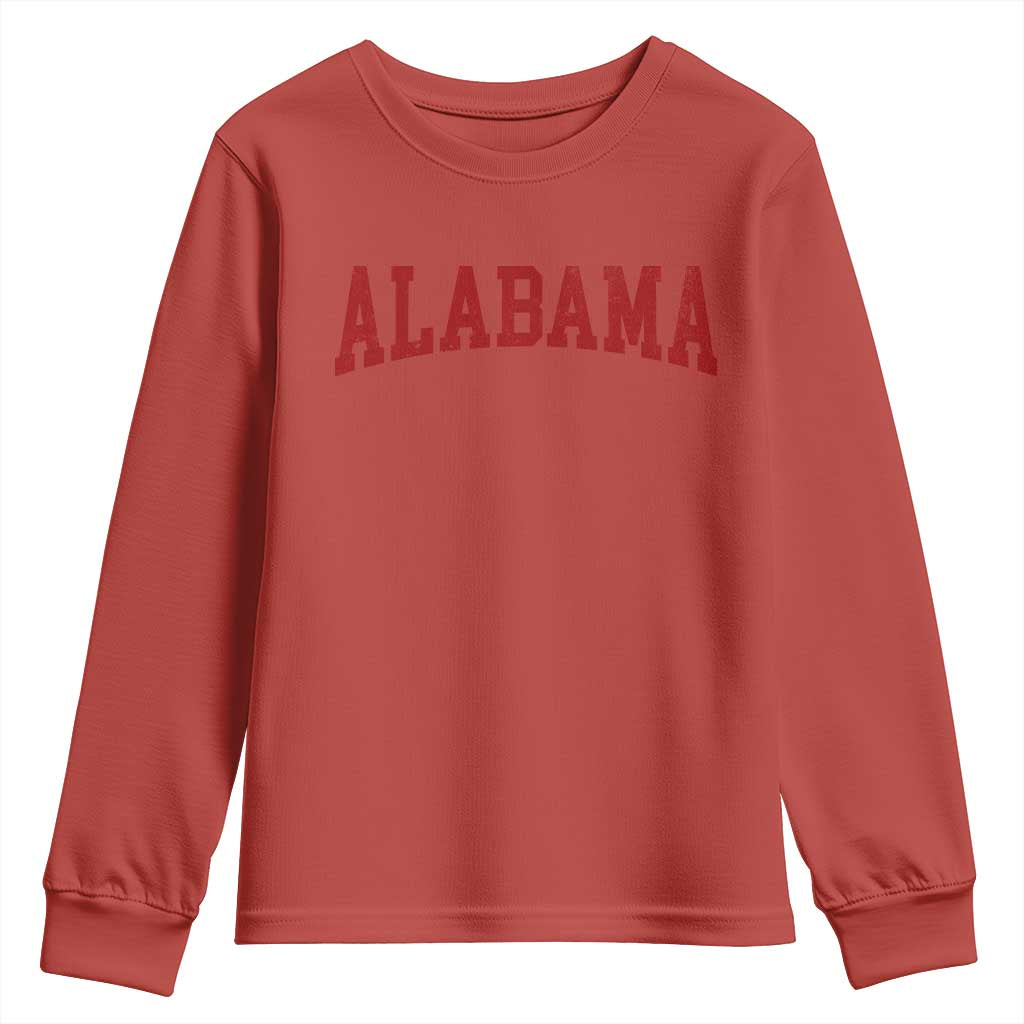 Alabama Fan Youth Sweatshirt Red Bold Sport State Letters Game Day