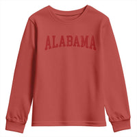 Alabama Fan Youth Sweatshirt Red Bold Sport State Letters Game Day