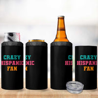 Crazy Hispanic Fan 4 in 1 Can Cooler Tumbler Funny Latino Basketball Quote