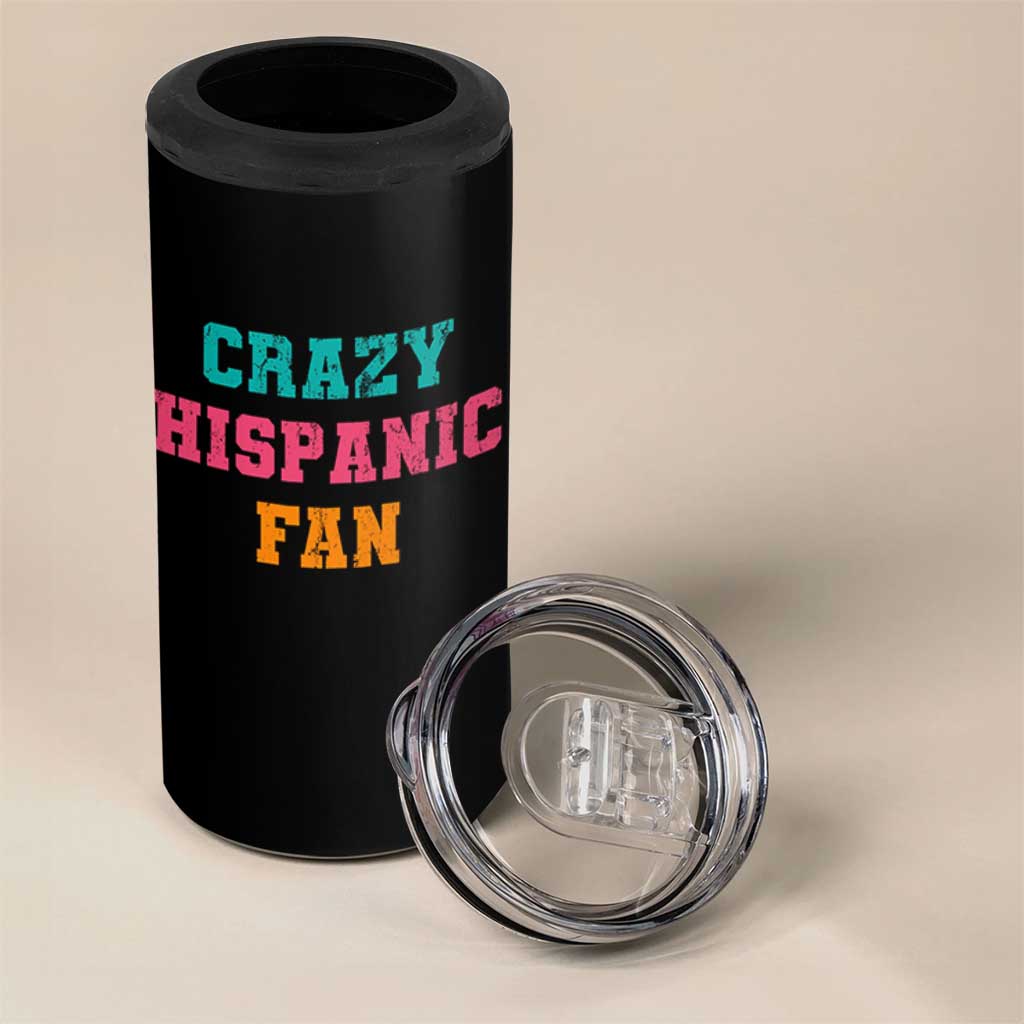 Crazy Hispanic Fan 4 in 1 Can Cooler Tumbler Funny Latino Basketball Quote