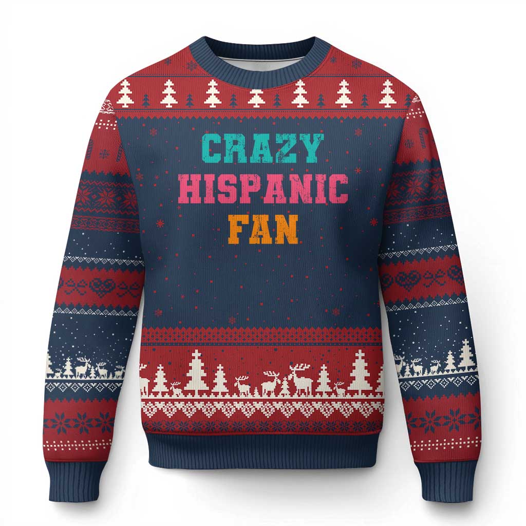 Crazy Hispanic Fan Ugly Christmas Sweater Funny Latino Basketball Quote