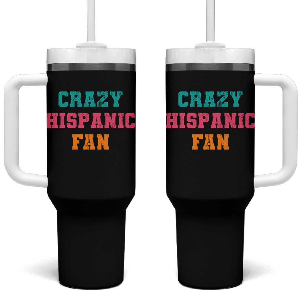 Crazy Hispanic Fan Tumbler With Handle Funny Latino Basketball Quote