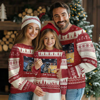 Basketball Raccoon I Live Here Now Ugly Christmas Sweater Funny Trash Panda Drinking Iced Coffee Basketball Court