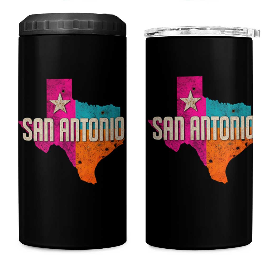 San Antonio Texas TX Fiesta Sports For Latino Fans 4 in 1 Can Cooler Tumbler
