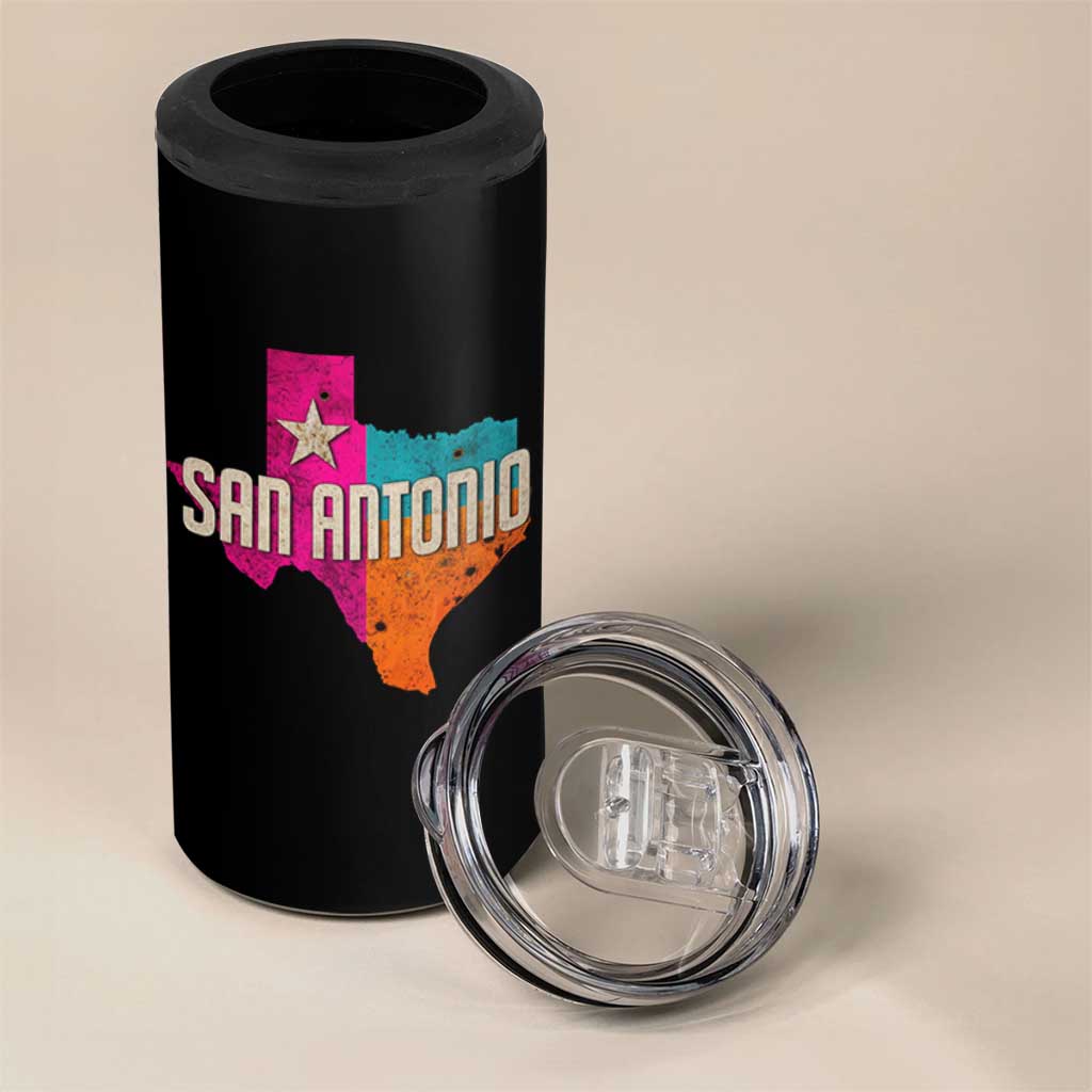 San Antonio Texas TX Fiesta Sports For Latino Fans 4 in 1 Can Cooler Tumbler
