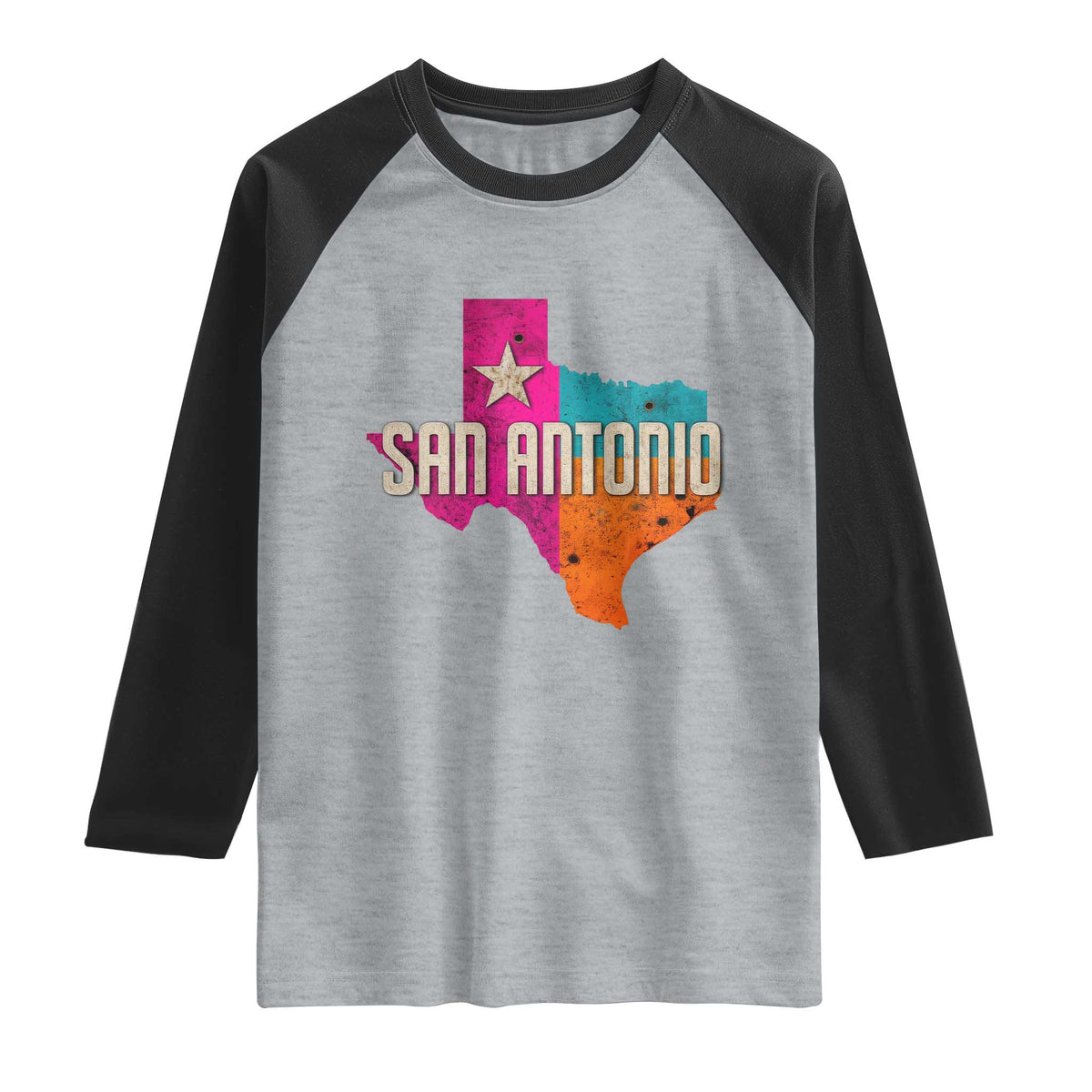 San Antonio Texas TX Fiesta Sports For Latino Fans Raglan Shirt