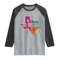 San Antonio Texas TX Fiesta Sports For Latino Fans Raglan Shirt