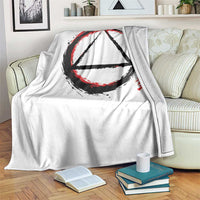 AA Sober Logo Symbol Serenity Recovery Throw Blanket Japanese Brushstroke Circle