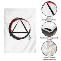 AA Sober Logo Symbol Serenity Recovery Garden Flag Japanese Brushstroke Circle
