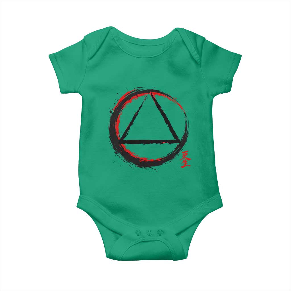 AA Sober Logo Symbol Serenity Recovery Baby Onesie Japanese Brushstroke Circle