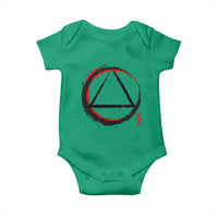 AA Sober Logo Symbol Serenity Recovery Baby Onesie Japanese Brushstroke Circle