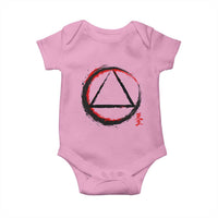 AA Sober Logo Symbol Serenity Recovery Baby Onesie Japanese Brushstroke Circle