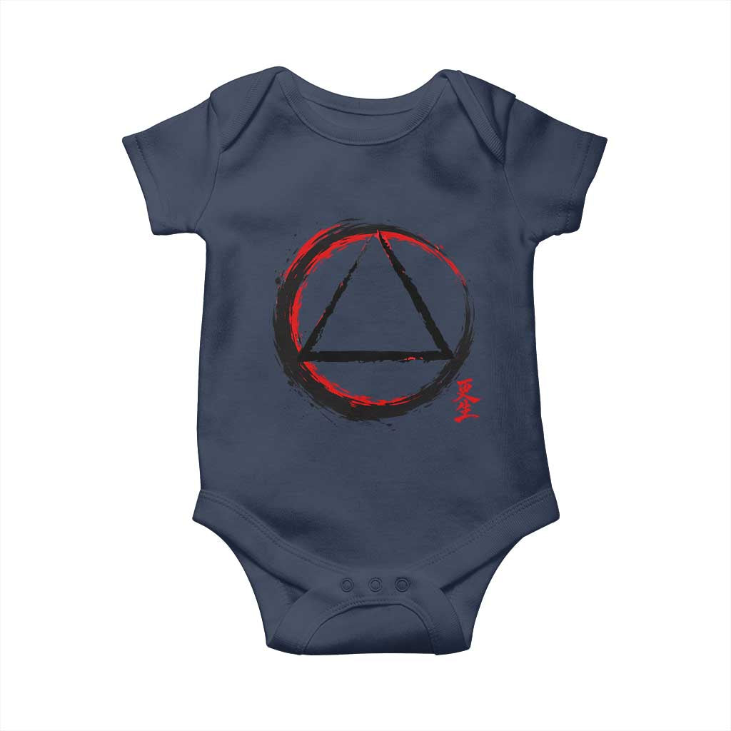 AA Sober Logo Symbol Serenity Recovery Baby Onesie Japanese Brushstroke Circle