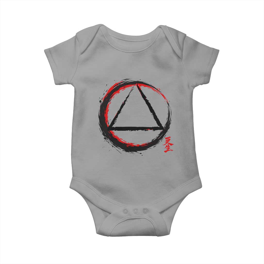 AA Sober Logo Symbol Serenity Recovery Baby Onesie Japanese Brushstroke Circle