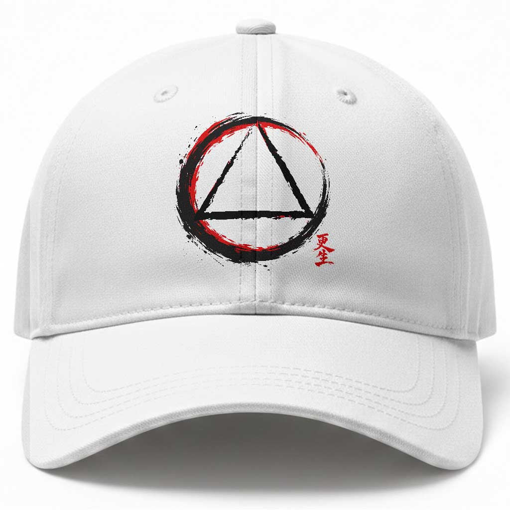 AA Sober Logo Symbol Serenity Recovery Baseball Cap Japanese Brushstroke Circle