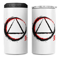 AA Sober Logo Symbol Serenity Recovery 4 in 1 Can Cooler Tumbler Japanese Brushstroke Circle