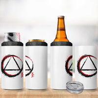 AA Sober Logo Symbol Serenity Recovery 4 in 1 Can Cooler Tumbler Japanese Brushstroke Circle