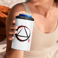 AA Sober Logo Symbol Serenity Recovery 4 in 1 Can Cooler Tumbler Japanese Brushstroke Circle