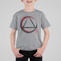 AA Sober Logo Symbol Serenity Recovery T Shirt For Kid Japanese Brushstroke Circle