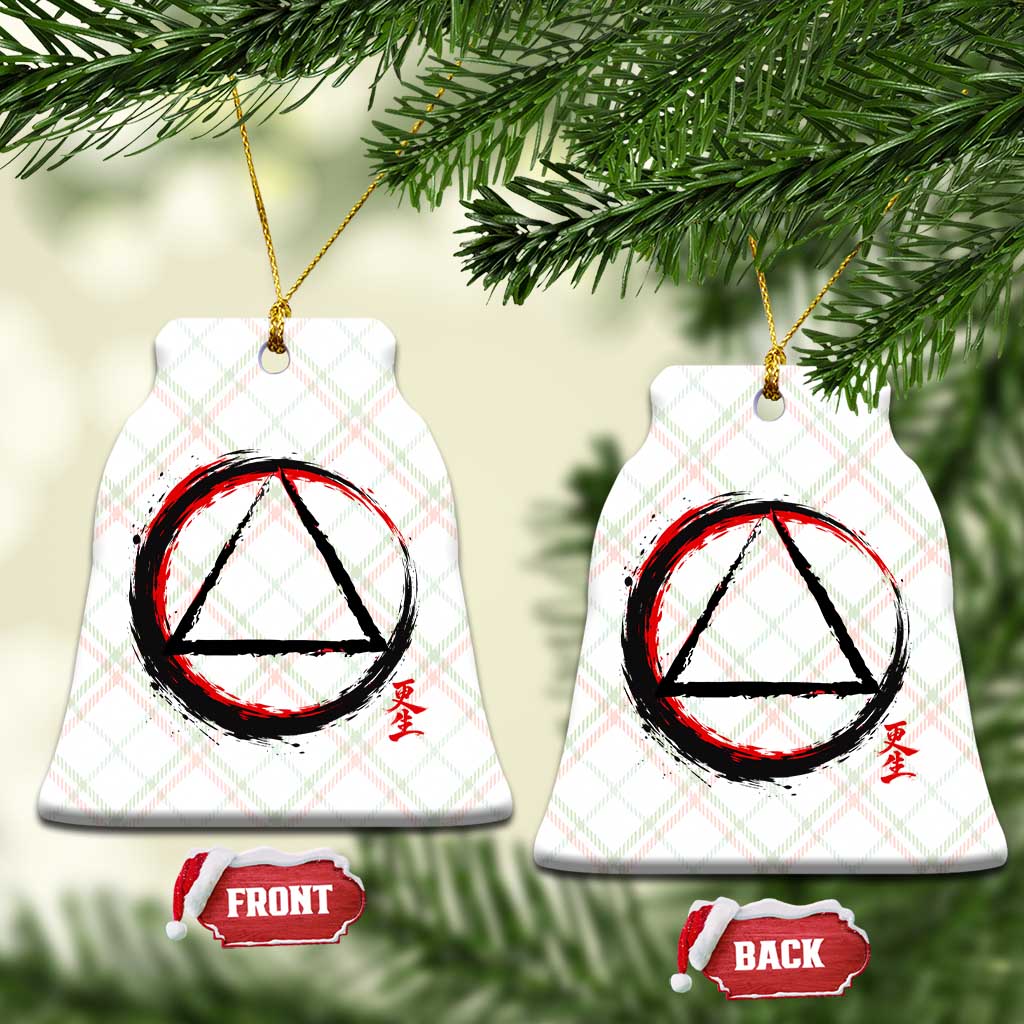 AA Sober Logo Symbol Serenity Recovery Ceramic Ornament Japanese Brushstroke Circle TS11