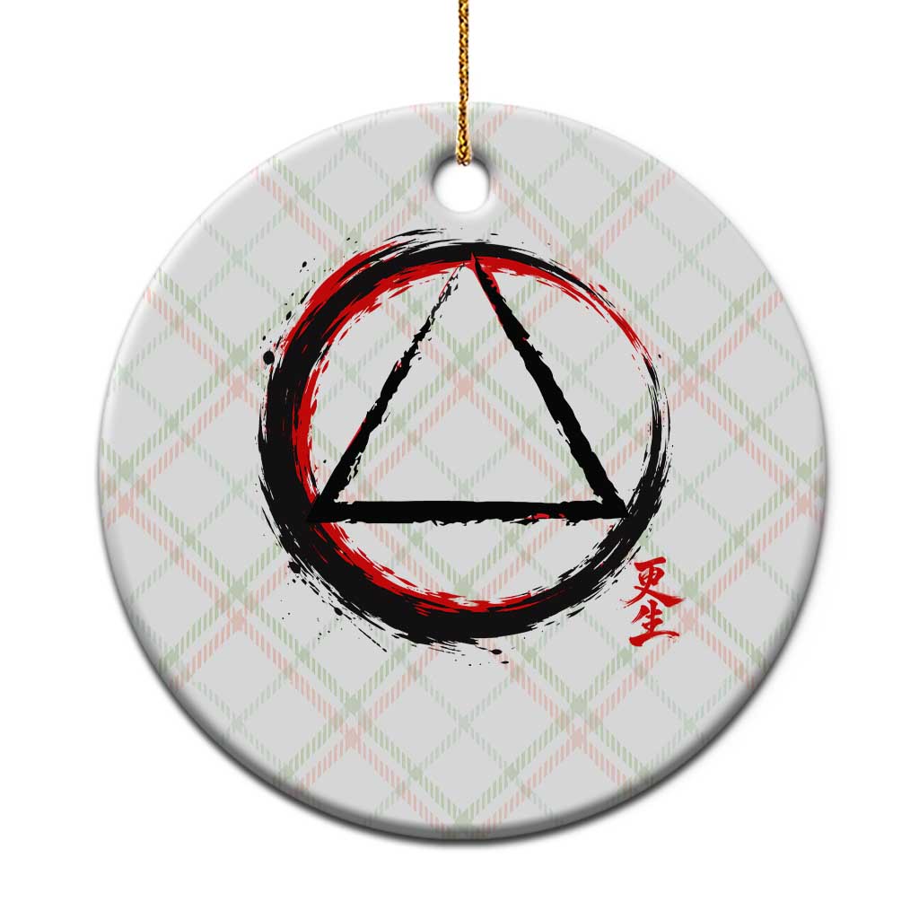 AA Sober Logo Symbol Serenity Recovery Ceramic Ornament Japanese Brushstroke Circle TS11