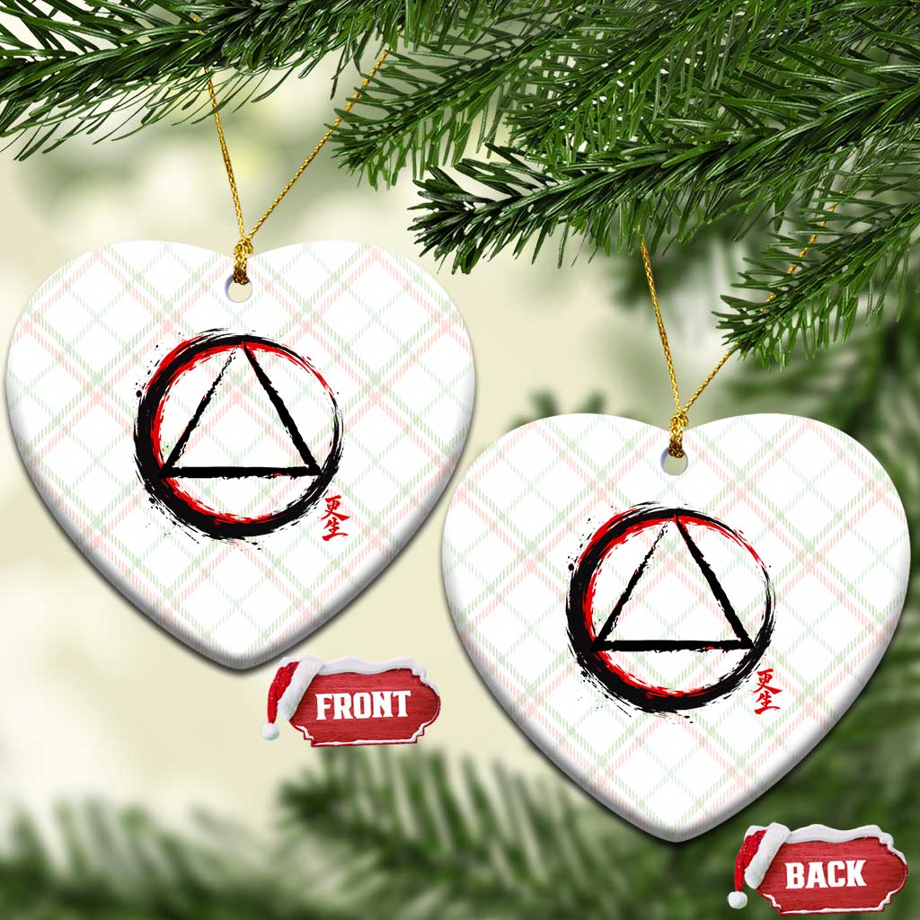 AA Sober Logo Symbol Serenity Recovery Ceramic Ornament Japanese Brushstroke Circle TS11