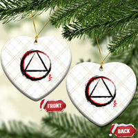 AA Sober Logo Symbol Serenity Recovery Ceramic Ornament Japanese Brushstroke Circle TS11