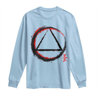 AA Sober Logo Symbol Serenity Recovery Long Sleeve Shirt Japanese Brushstroke Circle