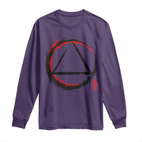 AA Sober Logo Symbol Serenity Recovery Long Sleeve Shirt Japanese Brushstroke Circle
