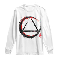 AA Sober Logo Symbol Serenity Recovery Long Sleeve Shirt Japanese Brushstroke Circle