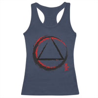 AA Sober Logo Symbol Serenity Recovery Racerback Tank Top Japanese Brushstroke Circle