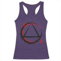 AA Sober Logo Symbol Serenity Recovery Racerback Tank Top Japanese Brushstroke Circle