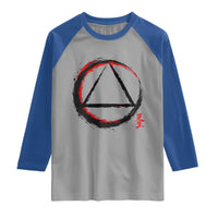 AA Sober Logo Symbol Serenity Recovery Raglan Shirt Japanese Brushstroke Circle