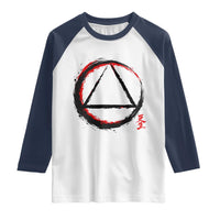 AA Sober Logo Symbol Serenity Recovery Raglan Shirt Japanese Brushstroke Circle