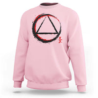 AA Sober Logo Symbol Serenity Recovery Sweatshirt Japanese Brushstroke Circle